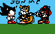 Dark sonic uses dark power on Tails and knuckles
