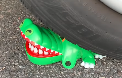 bad were cars under the wheels crushed bad crocodile it was very they took a different place