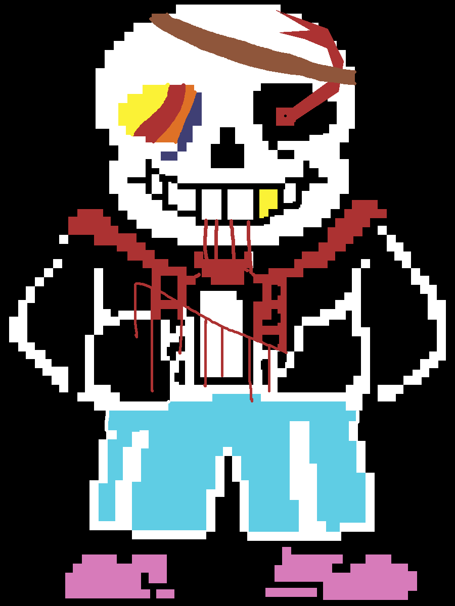 Horror sans horrortale remade battle sprite pixel art