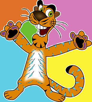 scream its a colourful tiger